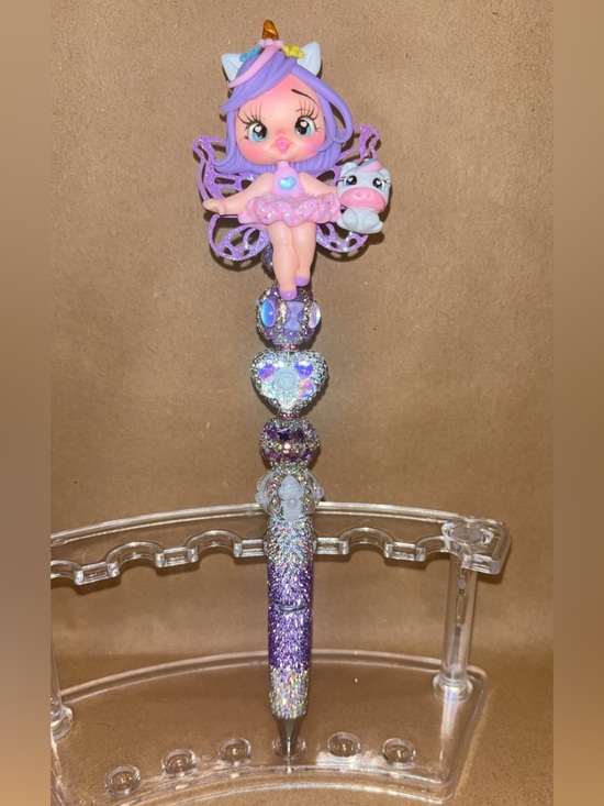 Other - Purple Fairy Doll Beaded Glitter Pen